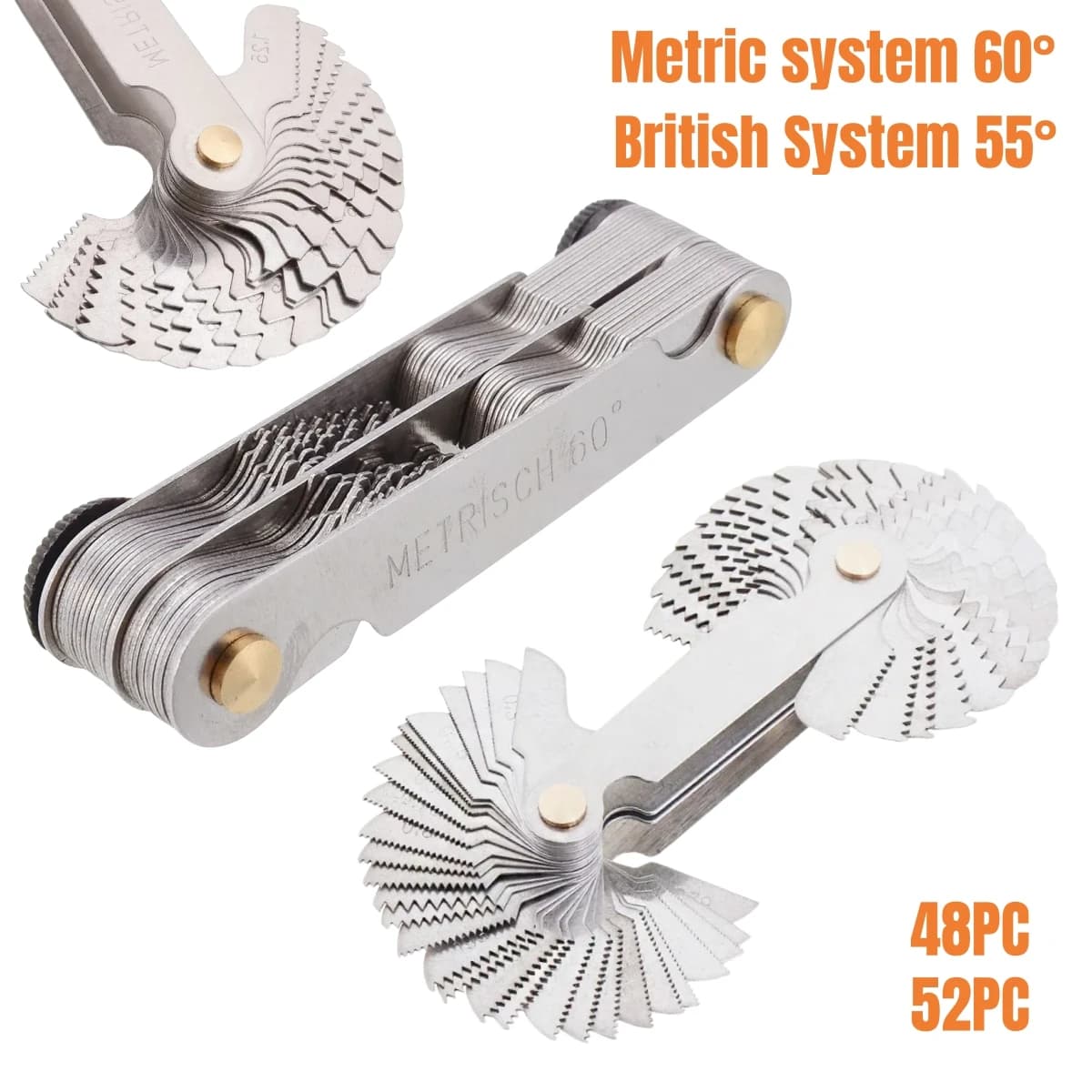 Calibro con filettatura metrica da 55/60 gradi in pollici Calibro con passo della vite del dente dell'ingranaggio Centro di misurazione Strumenti di misurazione del filettatura Metrisch