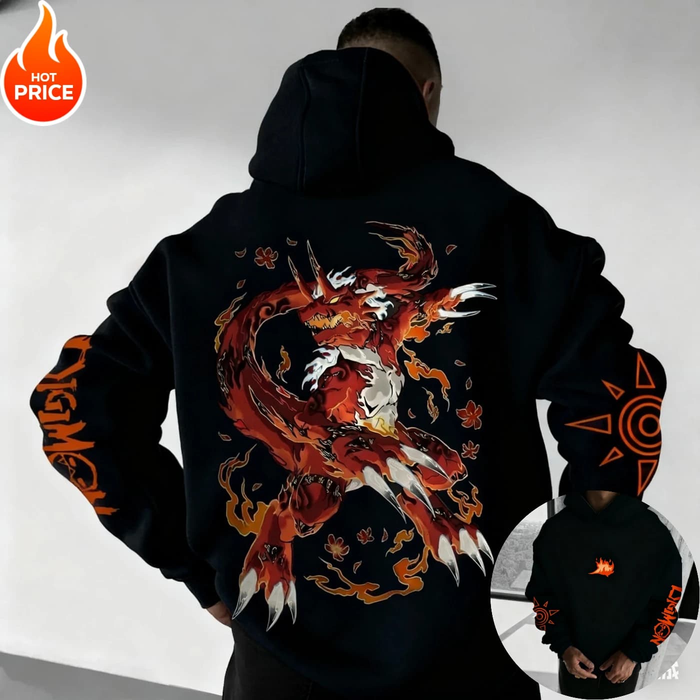 Digimon Guilmon Harajuku Autunno Anime Inverno Uomo Vintage Felpa con cappuccio Streetwear Donna Felpa con cappuccio oversize Felpa a maniche lunghe Top Y2k
