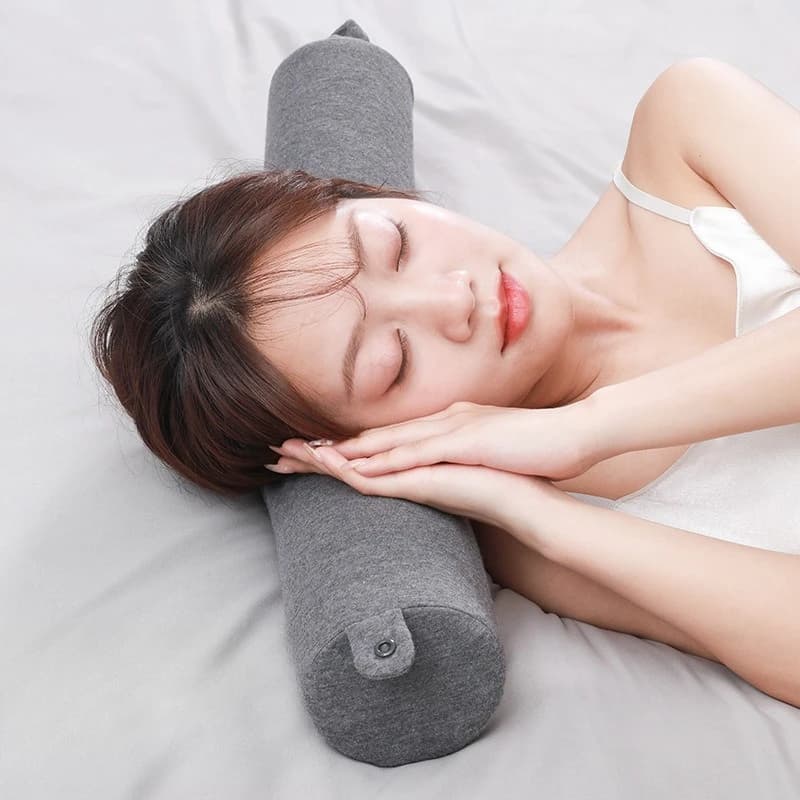Cuscino a U in Memory Foam Regolabile, Cilindrico e Portatile, Supporto per il Collo per Viaggi, Aereo, Ufficio, Pisolino, Comodo Ausilio per il Sonno