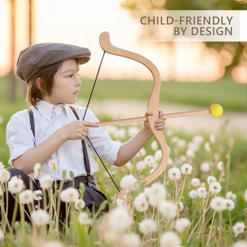 Baby Outdoor Sports Toys with 3 Suction Cup Arrows 3 Targets Kids Bow and Arrow Set Wooden Archery Toy Baby Finger Fine Movement