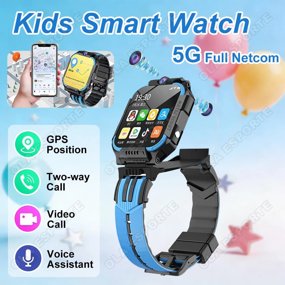 Smartwatch 5G per Bambini con Batteria da 650mAh, Doppia Fotocamera, Videochiamata, Localizzatore GPS, SOS, Orologio Telefonico, Regalo per Bambini