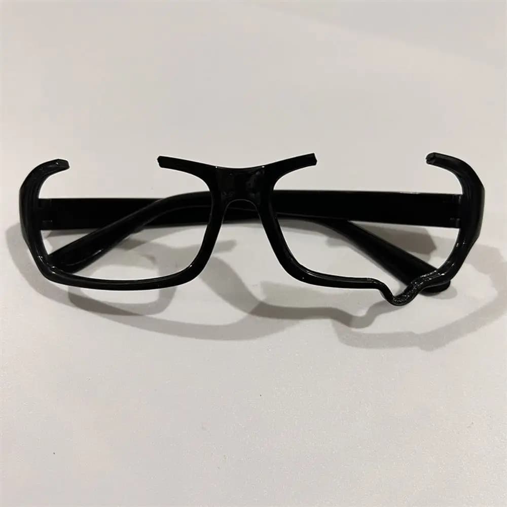 Teardrop half-frame soft girl black glasses without makeup half-frame face-showing small decorative glasses