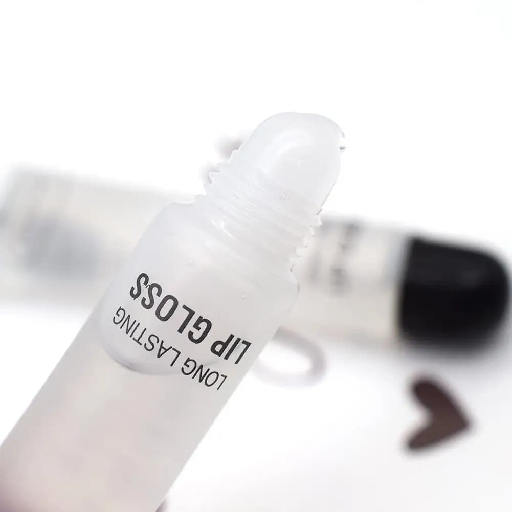 2-piece transparent lip gloss, colorless moisturizing lip oil for dry lips, anti-crepe care and lip line, 18ML volume lip