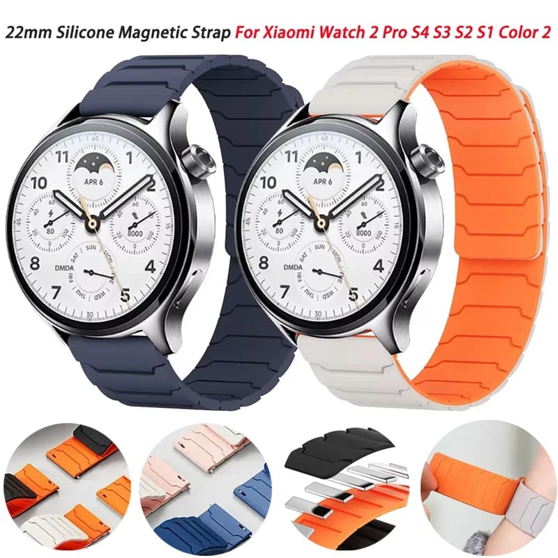 Cinturino magnetico in silicone da 22mm per Xiaomi Watch Mi Color 2 cinturino Smartwatch per Xiaomi Watch 2Pro S4 S3/S1 S1 Pro/S2 42 46mm Correa