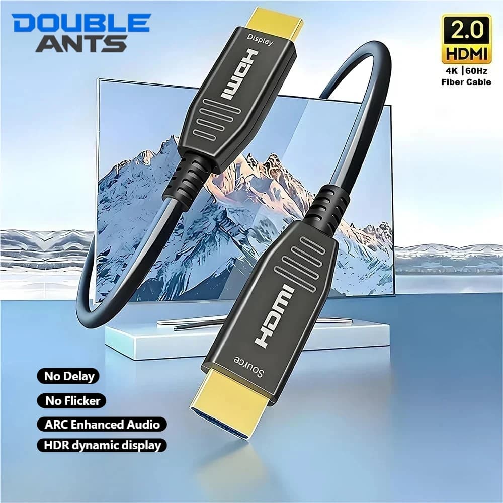 HDMI 2.0 Optical Cable AOC HDMI 4K 60Hz 18Gbps High Speed ARC Fiber Optic Cable 3/5/10/15/20/30/50m for PS5 Xbox TV PC Projector