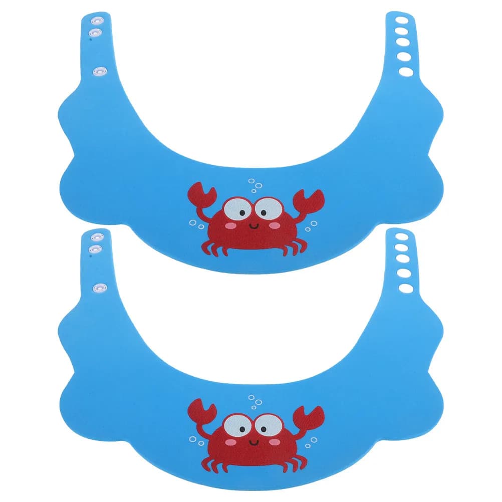2 Pezzi Cappello da Bagno per Bambini, Protezione per Capelli Regolabile e Spessa, Cappello Doccia per Neonati, Protezione per Lavaggio Capelli per Bagno e Nuoto