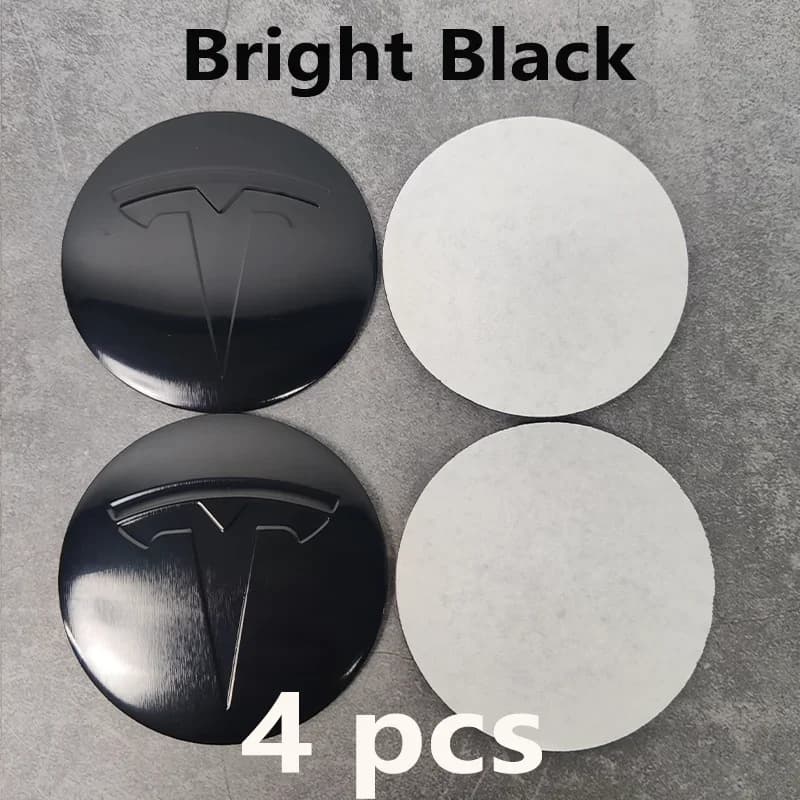 Tesla Model 3/Y/S/X 4Pcs 56mm Hub Cap Stickers - Waterproof Durable Wheel Center Logo Decals Car Protector Accessories