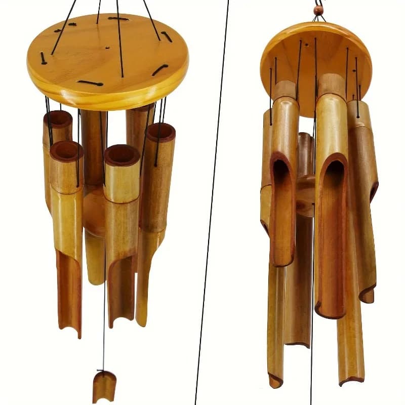 1pcs Wind Chime Hand Polished Bamboo Tube Waterproof Outdoor Hanging Decor Garden Homestay Relax Bamboo Chime