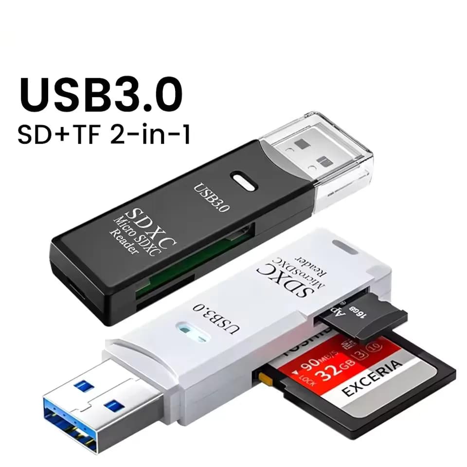 USB 3.0 2.0 to SD card reader TF High speed memory card adapter 2 in 1 for PC Laptop Computer Photo Accessories