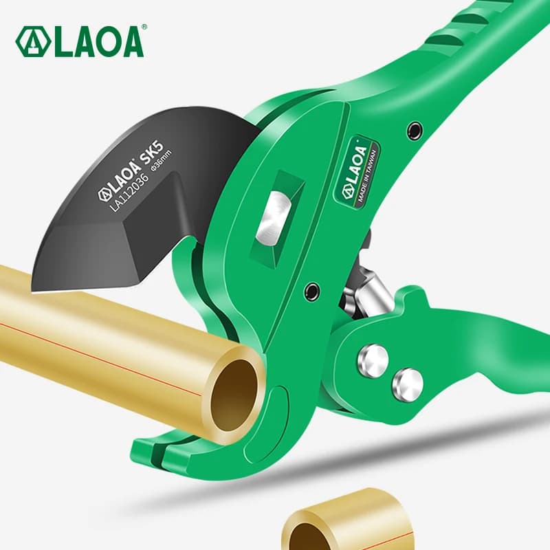 LAOA PVC Pipe Cutter 36mm Aluminum Alloy Body Ratchet Scissors Tube Hose Plastic Pipes PVC/PE Cutting Plumbing Motorcycle Tool