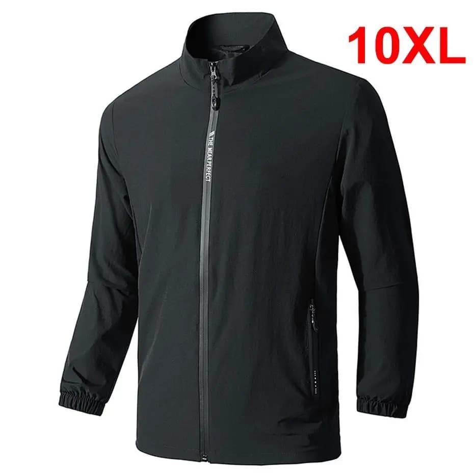 plus Size 10XL Men's Fashion Casual Windbreak Jacket Seven Sleeve Length Autumn Season Wear Comfortable Sportswear Set
