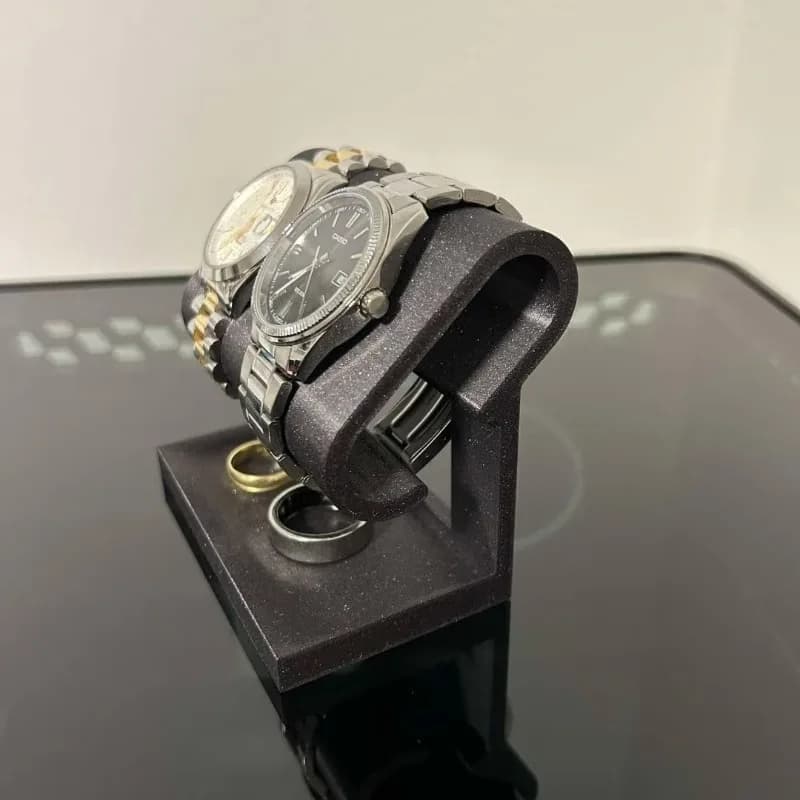 Dual Watch Jewelry Display Stand,Brushed Tabletop Organizer,Multi-Functional Watch Holder,Necklace/Ring Holder,Jewelry Box