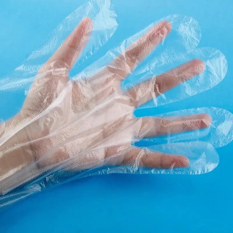 【Pace】100/200 pezzi Guanti senza lattice PE Guanti monouso Guanti trasparenti antiscivolo per la pulizia della casa per uso alimentare di sicurezza acida