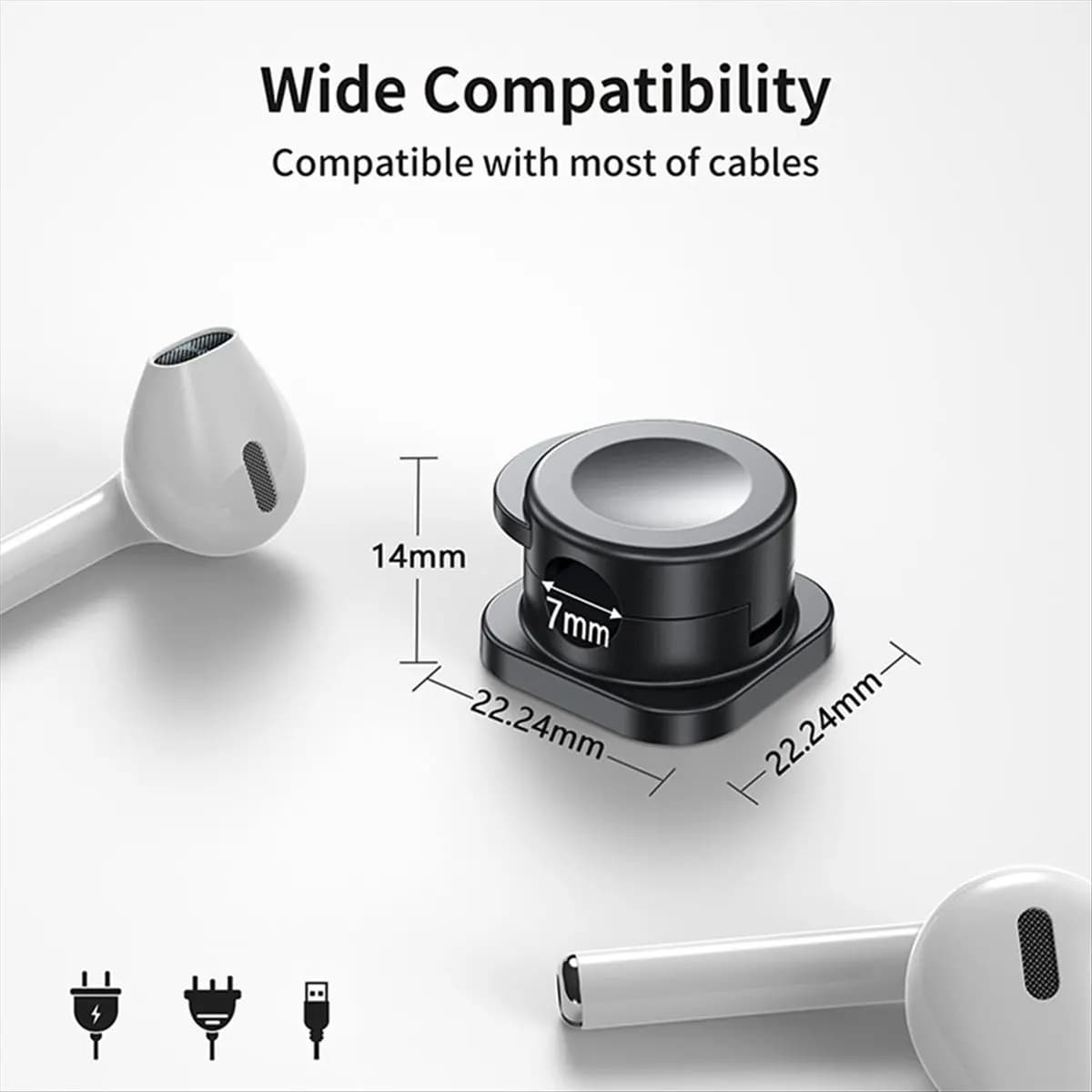(BOFF) Clip Magnetico per Cavi, Organizzatore Adesivo per Cavi, Supporto per Cavi per Computer e Audio