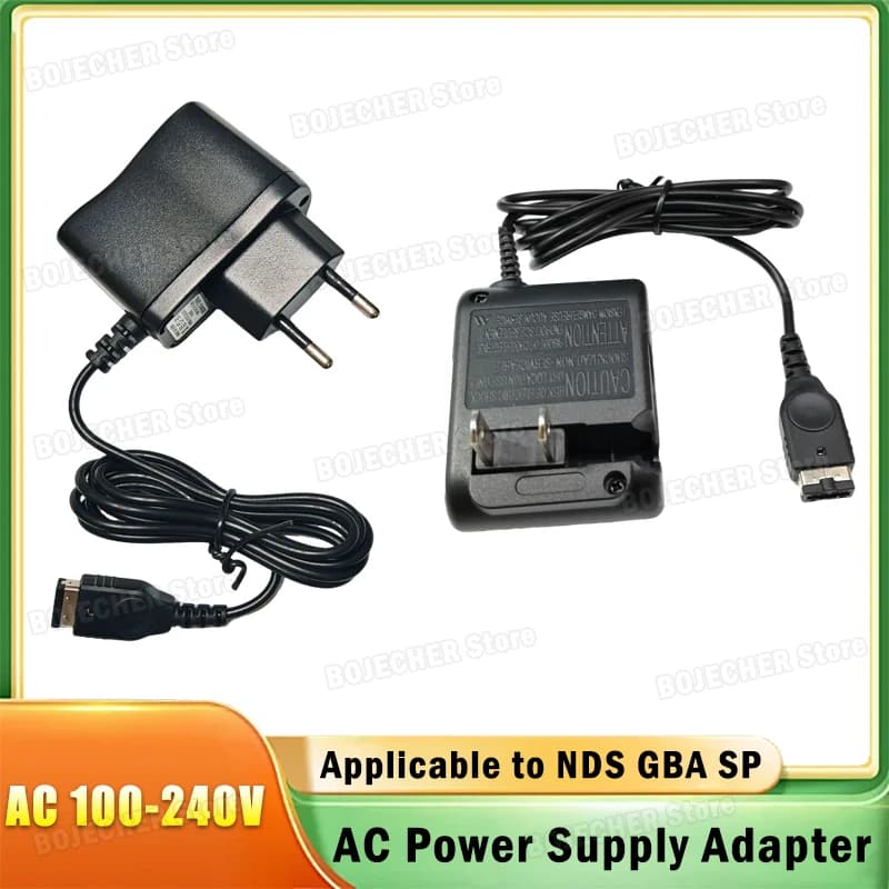 Adattatore di alimentazione CA 100-240V per console di gioco portatile NDS GBA SP, caricabatterie da parete portatile per casa e viaggio, con spina EU/US