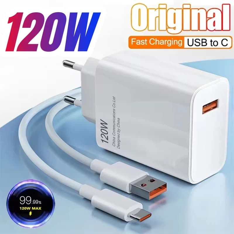Caricatore ultra veloce da 120 W QC 5.0 67 W 55 W 33 W Spina UE 6A Tipo C Cavo Adattatore di ricarica rapida per iPhone Huawei Sumsang NUOVO
