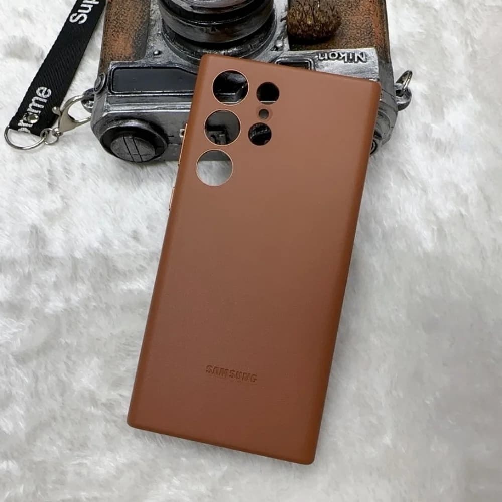 Original Vegan Leather Phone Case For Samsung Galaxy S26 S25 S24 S23 Ultra All Inclusive Lens Protection Case Cover With Box