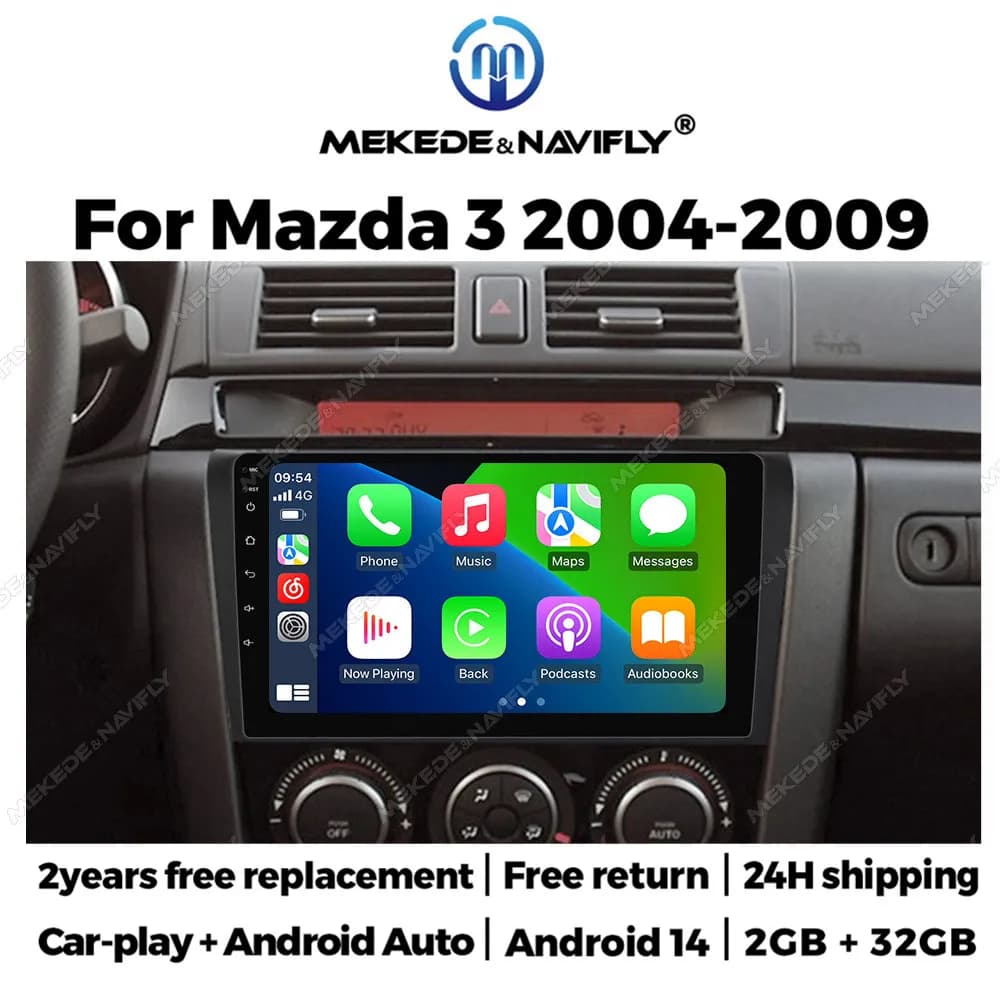 Android 14 9 inch Touch Screen for Mazda 3 2004 2005 2006 2007 2008 2009 BOSE Autoradio support Amplifier Reader Carplay RDS WIFI smart autoradio carplay android autoradio