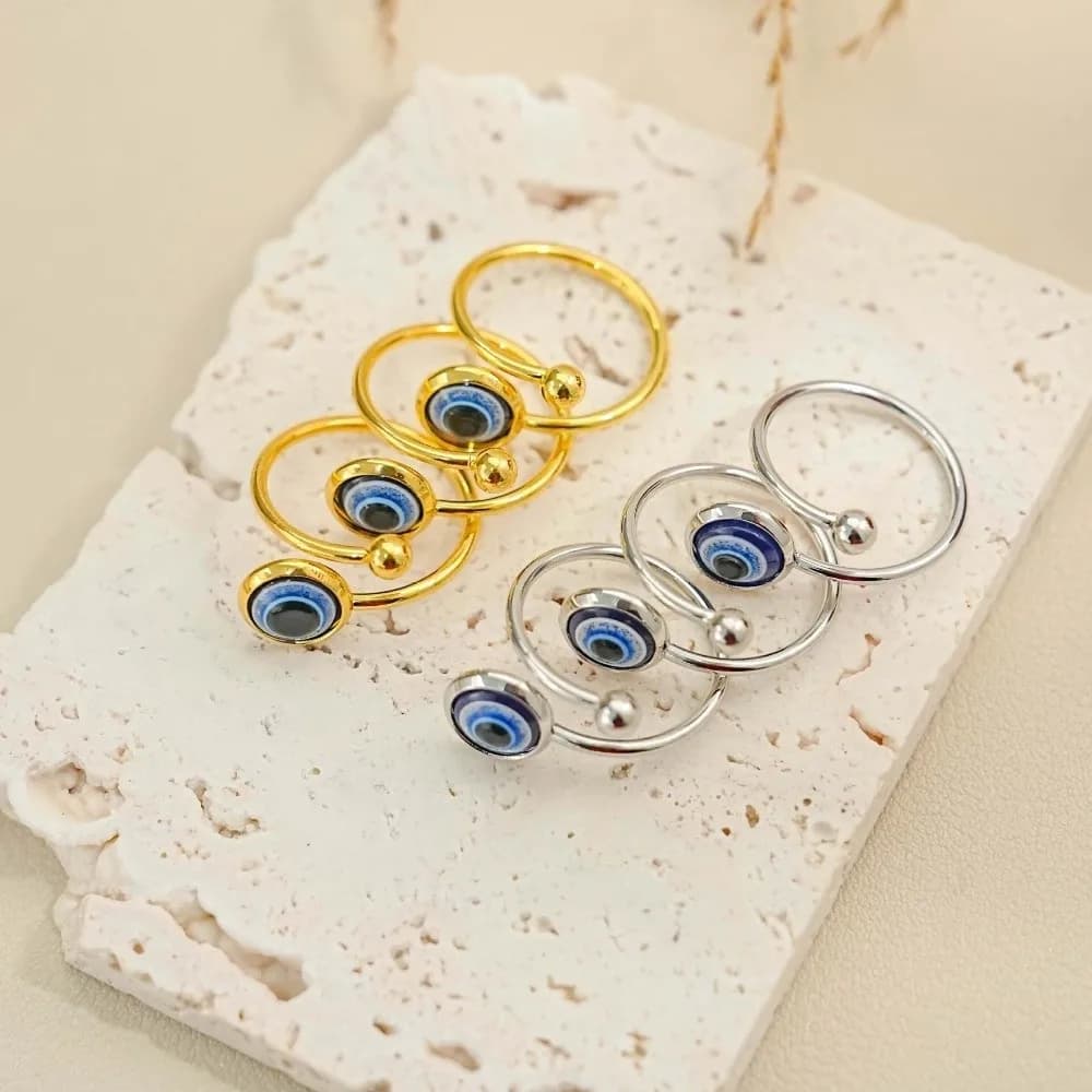Bracciale Gotico Unico con Occhio Demoniaco, Bracciale Regolabile in Lega Personalizzato, Anello Creativo a Occhio Blu Versatile per Cosplay