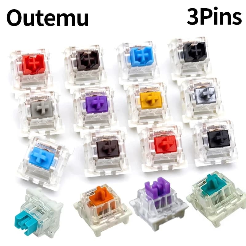 Interruttori per tastiera meccanica Outemu Interruttore da gioco silenzioso fai-da-te tattile lineare a 3 pin antipolvere compatibile con l'interruttore MX