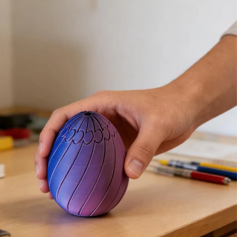 Fidget Spinner a Forma di Uovo di Pasqua Stampato in 3D, Rotella Antistress a Scorrimento Fluido per Adulti e Bambini