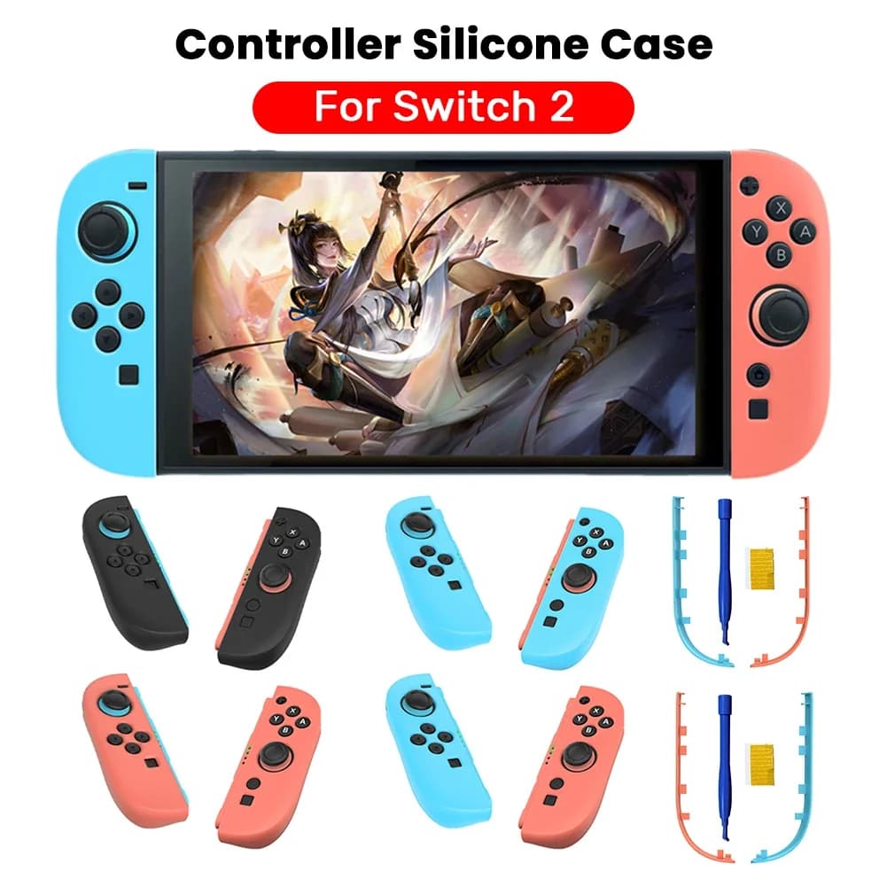 Custodia Protettiva in Silicone per Controller Joy-Con NS2 per Switch 2, Strisce Decorative per Controller Sinistro e Destro Joy-Con NS 2