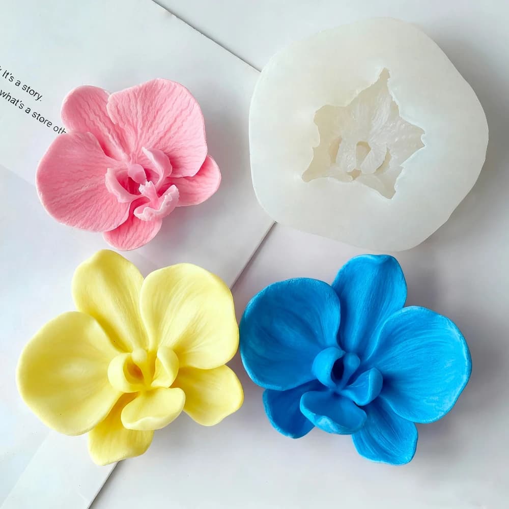 Phalaenopsis orchid flower-shaped candle silicone mold DIY flower craft handmade gift aromatherapy plaster molds easy to demold