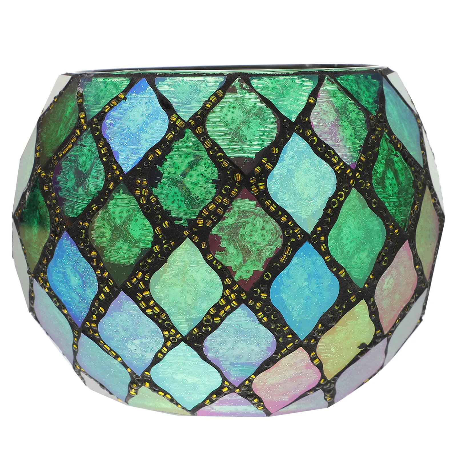 Elegante Portacandele in Vetro per Candele Tealight e Votive, Ciotola Decorativa per Casa, Soggiorno, Camera da Letto, Studio, Sala da Pranzo