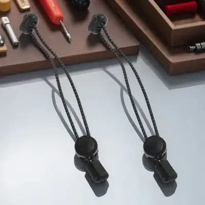 2Pcs Hiking Pole Holder Adjustable Backpack Strap Elastic Rope Trekking Walking Stick Mountaineering Pole Securing Buckle Black