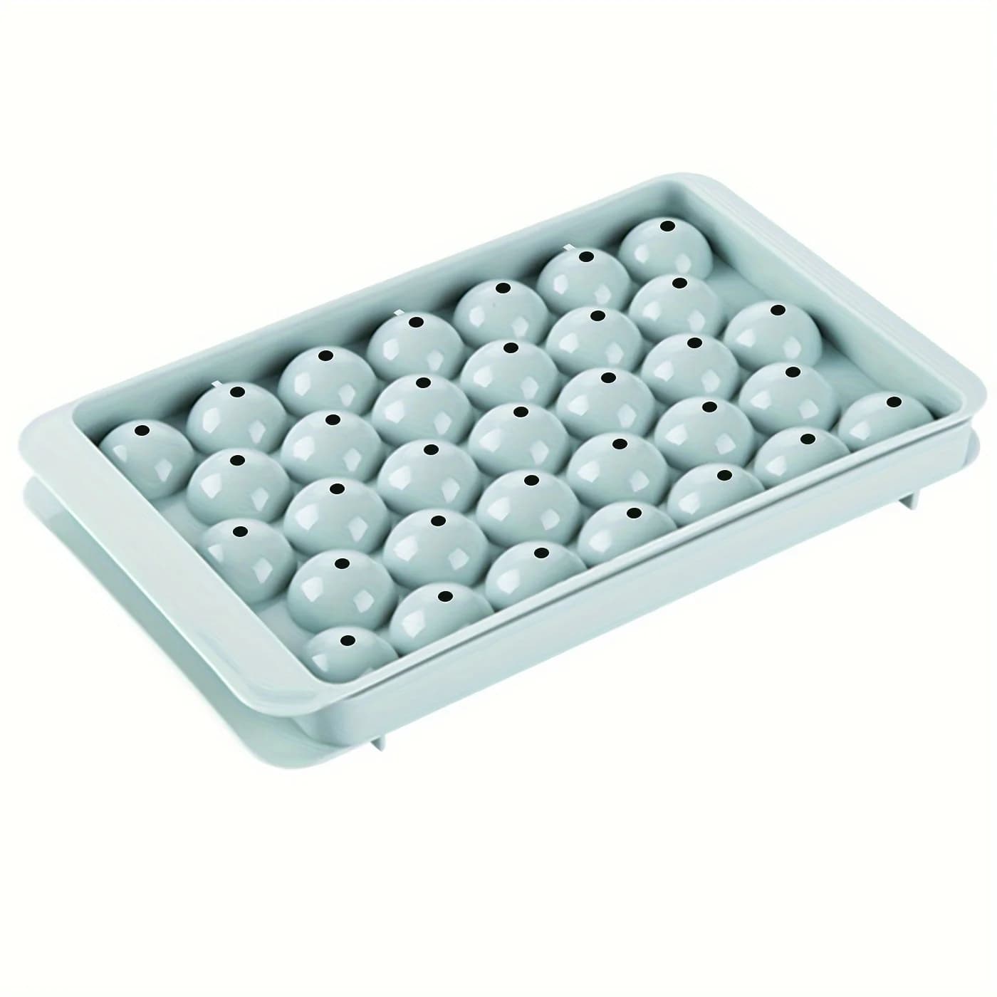 Vassoio per ghiaccio rotondo da 1 pezzo con coperchio, stampo per hockey su ghiaccio per frigorifero, accessori da cucina per congelatore
