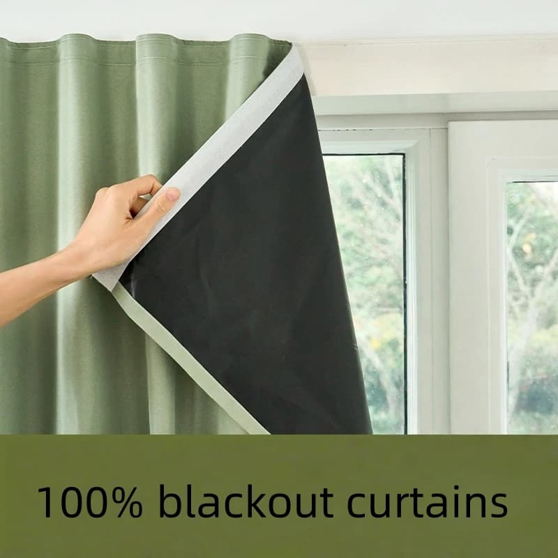 Forti tende oscuranti in velcro design a doppio strato autoadesive per camera da letto e soggiorno per una decorazione elegante