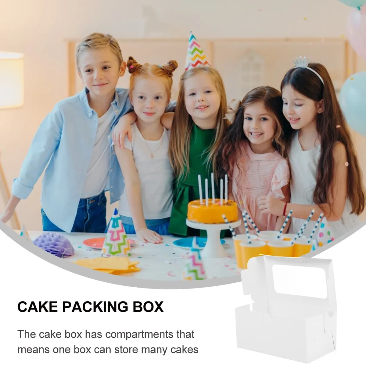 10 Pezzi Scatole per Torte e Crostate, Contenitori in Carta Alimentare Impermeabili e Oleoresistenti per Cupcake e Dessert, Ideali per Feste di Compleanno e Baby Shower