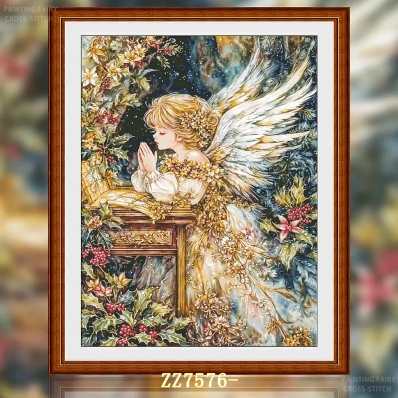 11CT 14CT 16CT DIY Stamped Cross Stitch Kit with Printed Canvas and Cotton Threads Embroidery Needlework Se[ZZ7576-Quiet Prayer]