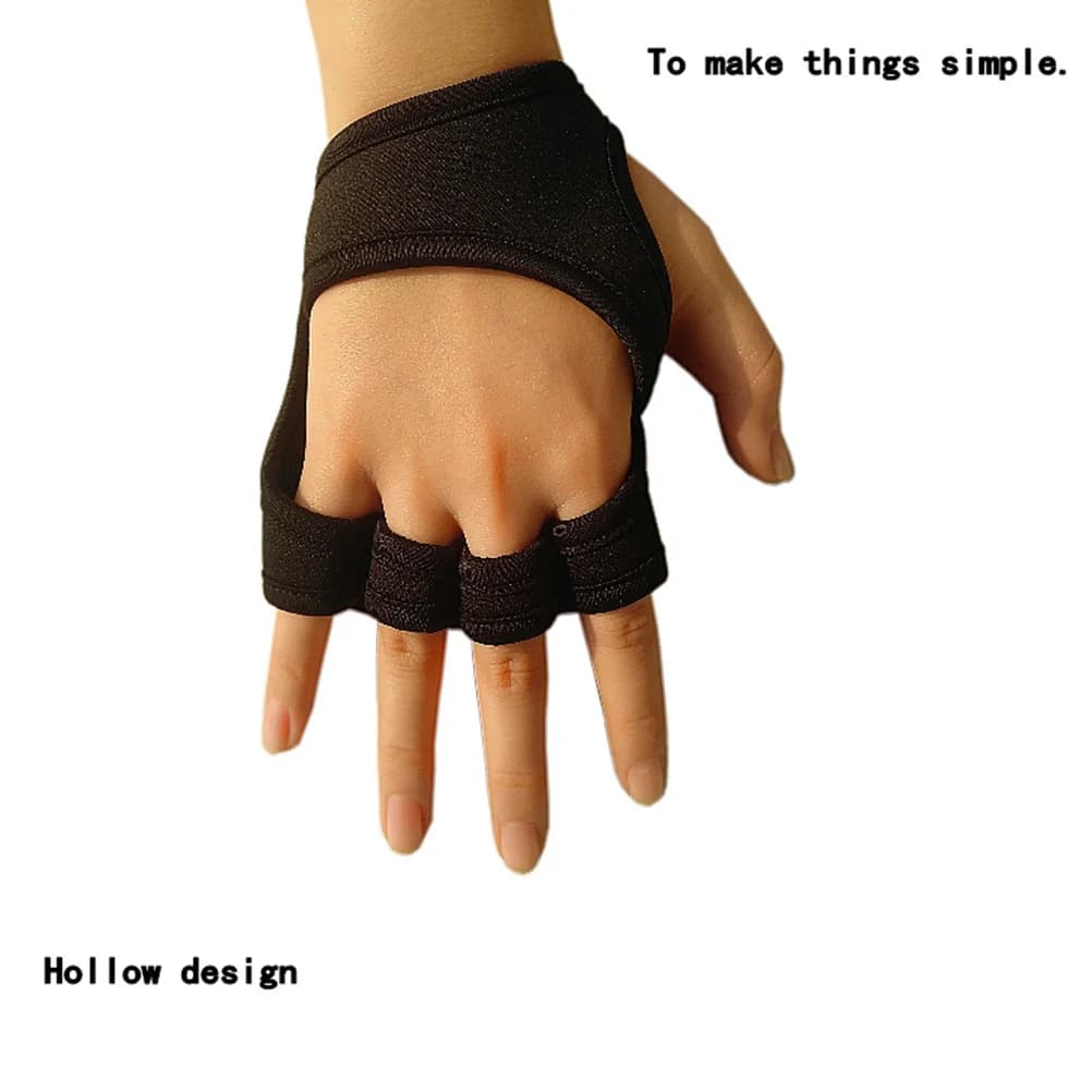 Men's and Women's Gym Gloves, Black, XL Size, Silicone Anti-Slip, Half-Double Gloves, with Strap Padding for the wrist