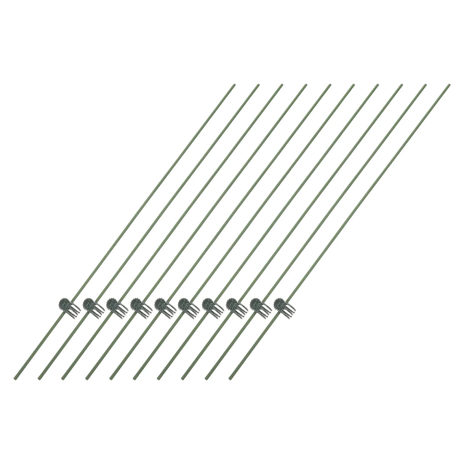 10 Piece Supports Flexible for Plants, Garden Foldable Green Sticks, Orchid Vase Support Clips, Interior and Exterior