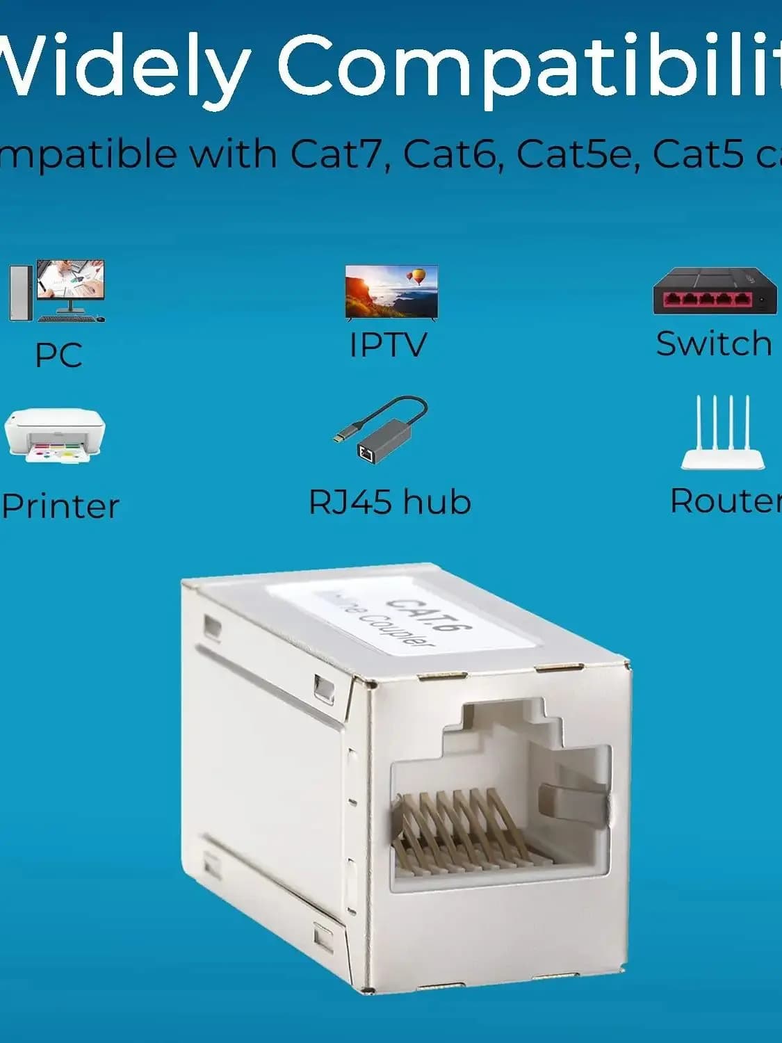 CAT 5/6/7/8 Network Ethernet Double Head Straight Cable Lan Joint Coupler RJ45 CAT 5/6/7/8 Prolonger Plug Connecto Network Cable