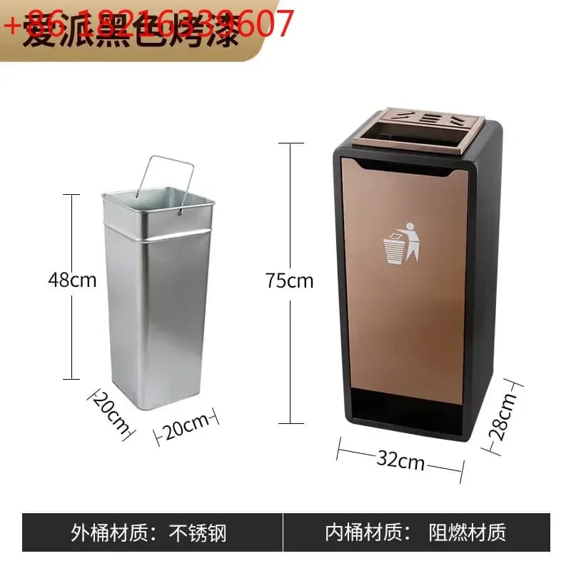 TAO Cestino per Rifiuti Dorato di Grandi Dimensioni, Moderno Contenitore per Riciclo in Metallo per Esterni, Bidone della Spazzatura per Casa e Ufficio, Ampio Contenitore per Rifiuti, Accessori per la Pulizia del Bagno