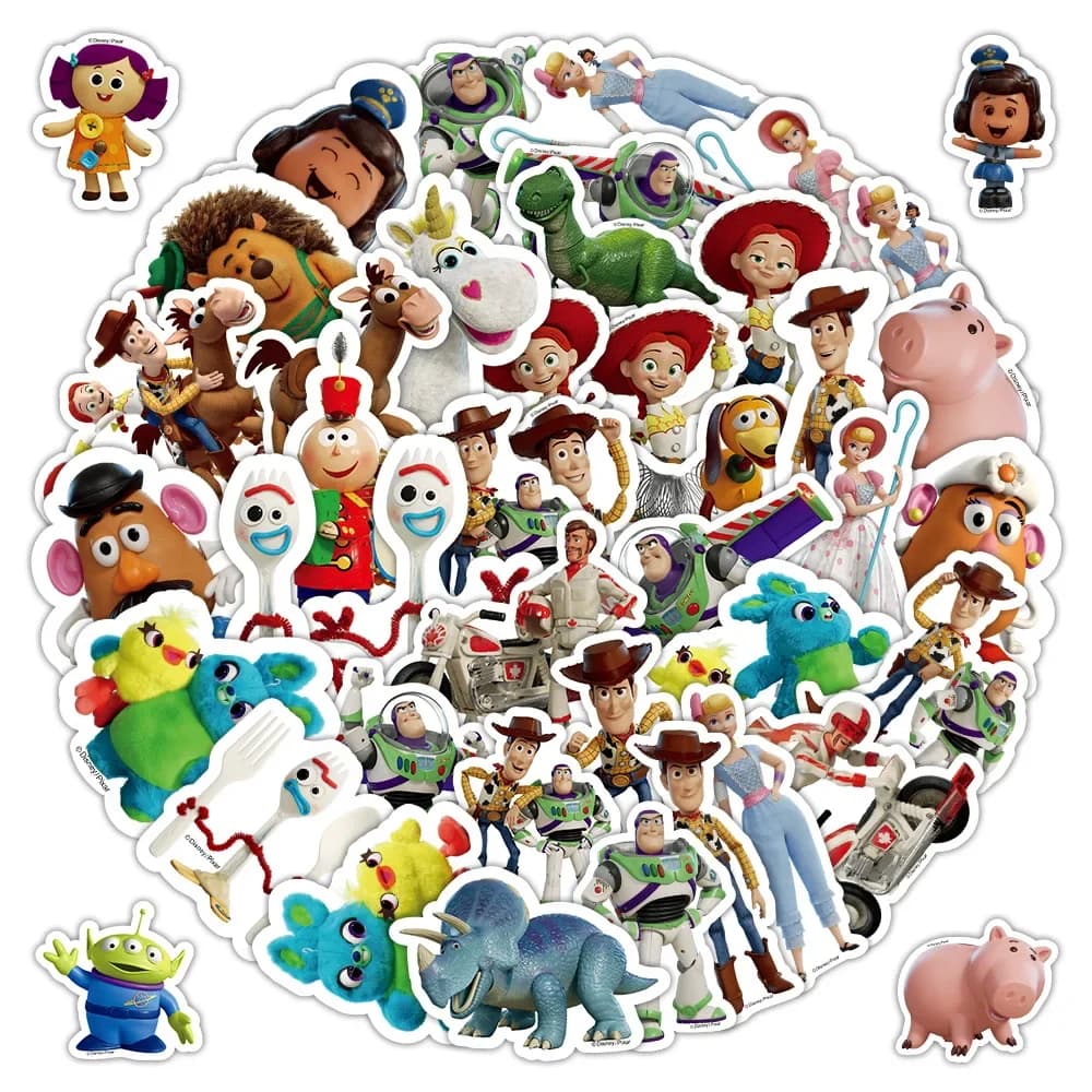 50 pezzi cartone animato Disney Toy Story adesivo graffiti decorazione fai da te tazza d'acqua in PVC impermeabile skateboard notebook graffiti giocattoli regali