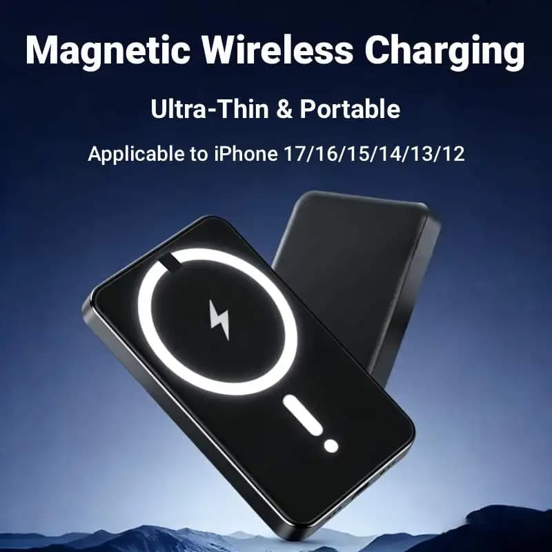 Power Bank Magnetico Wireless da 50000mAh con Ricarica Rapida PD 22.5W, Batteria Esterna Portatile per Magsafe, iPhone, Samsung e Xiaomi