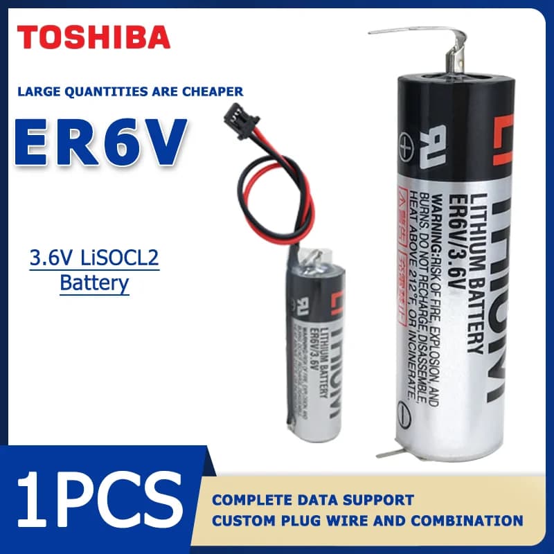 Batteria al litio TOSHIBA ER6V 3.6V 2000mAh utilizzata per il sistema di controllo del servo-motore del robot, allarme fumo, rilevatore di gas