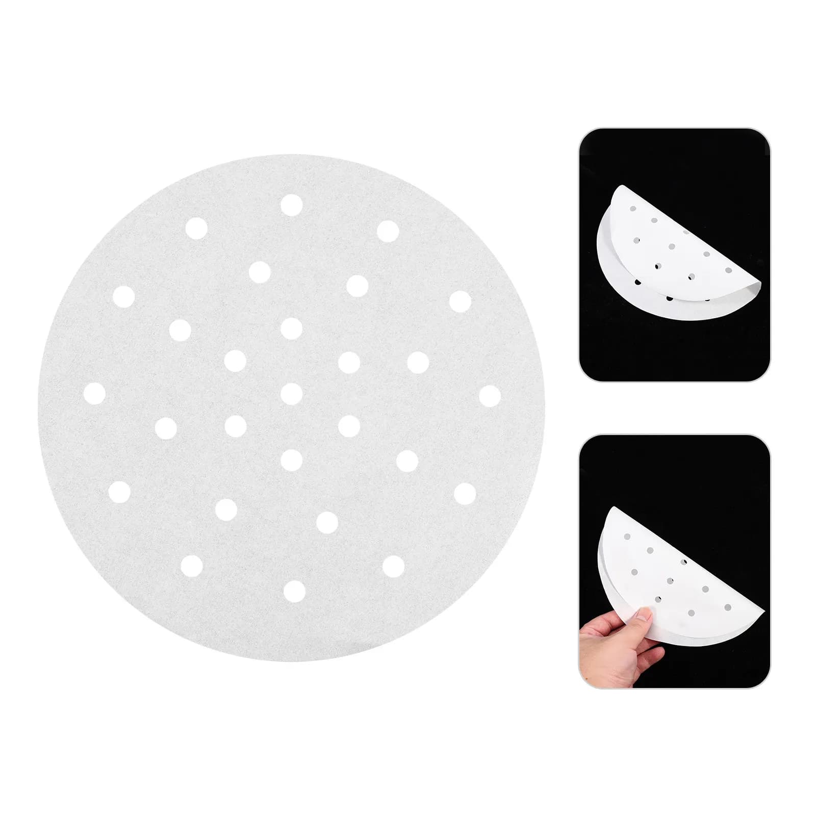 100Pcs Air Fryer Paper Perforated Non Stick Parchment Baking Mat Pad 20Cm Round Ventilated Cooking Liner for 5.8 Quart and