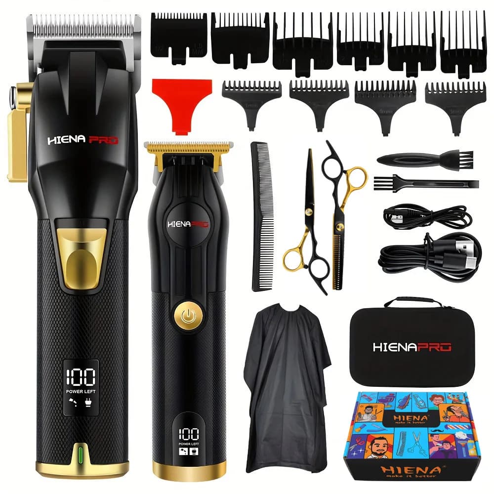 HIENA Professional Hair Cutting Machine Hair Clipper Set Metal Electric Cordless Hair Trimmer for Barber Display Hair Clipper