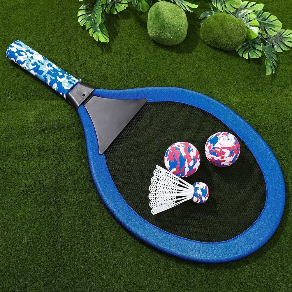 2 sets of tennis rackets for children, for outdoor use, on the beach, in the park, in the courtyard, light, with small handle, in soft shock net, long lasting