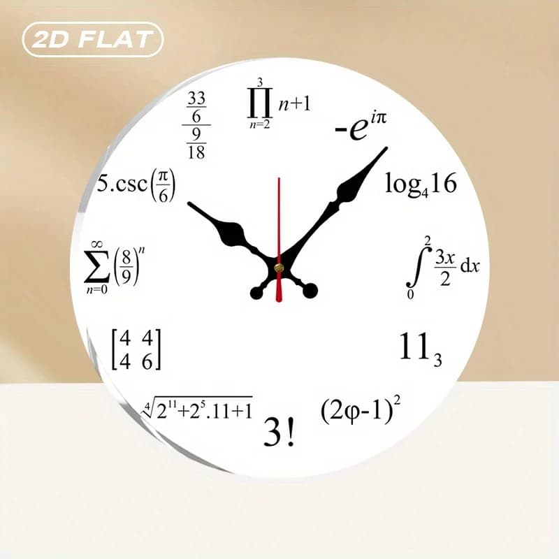 Funny Acrylic Silent Wall Clock with Continuous Calculation, No Ticking, for Home Furniture, Office, Room, Living Room, Bedroom, Kitchen, Gift