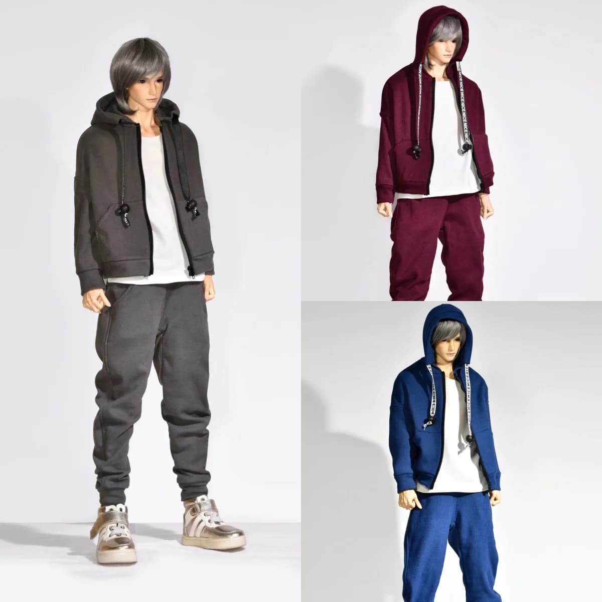 [Solo vestiti di vendita] Bambola di grandi dimensioni 1/3 1/4 Bilancia Gilet Felpa con cappuccio casual Giacca allentata con cappuccio Pantaloni Set per il corpo della figura di azione BJD