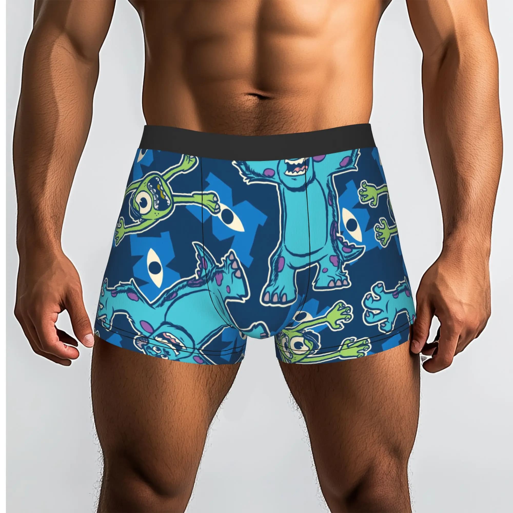 Customized Novelty M-Monsters Anime University Boxers Shorts Panties Men's Underpants Stretch Briefs Underwear
