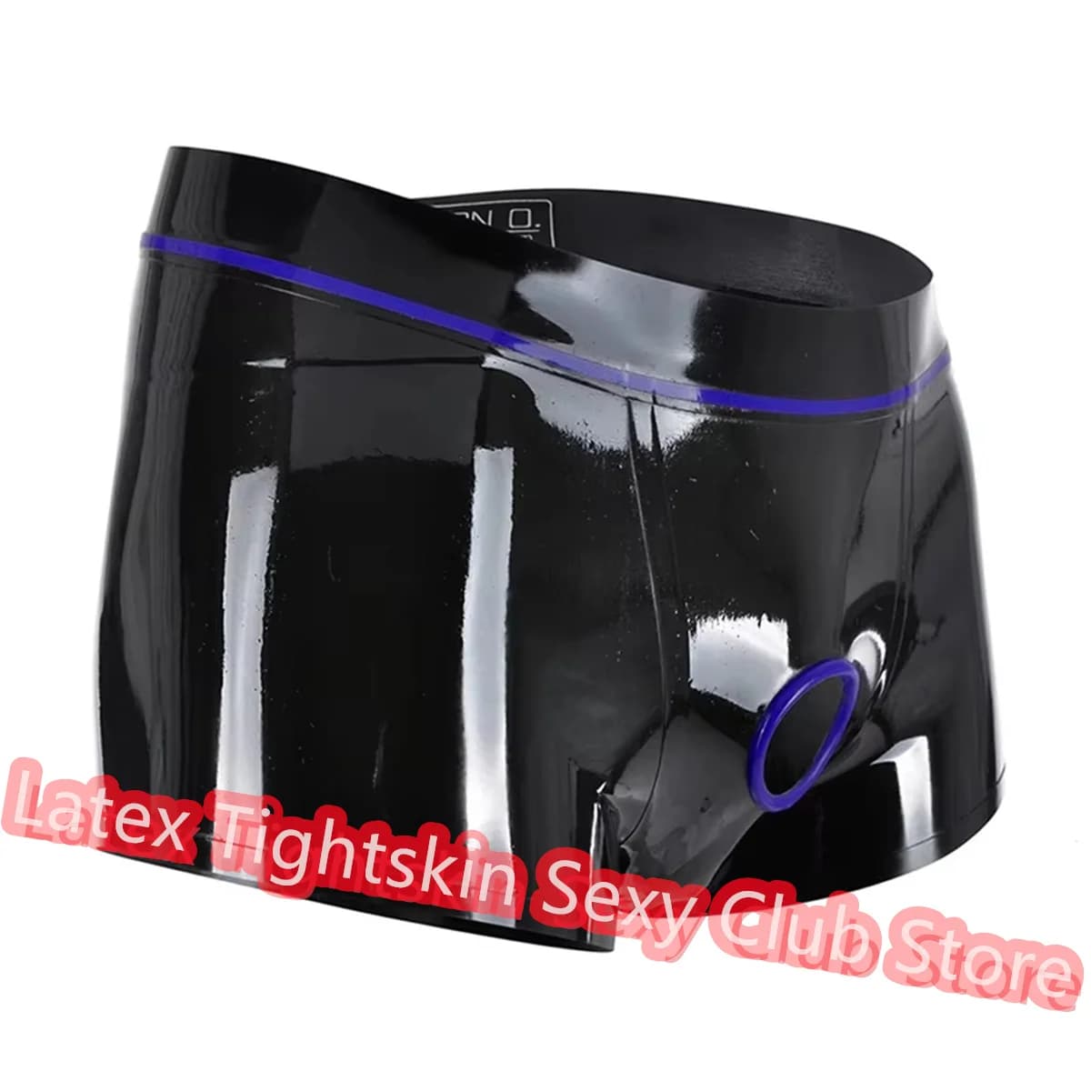 Latex Boxer Panties Handmade Rubber Shorts Sexy Lingerie with Front Hole Men Halloween Cosplay Costumes Custom Made