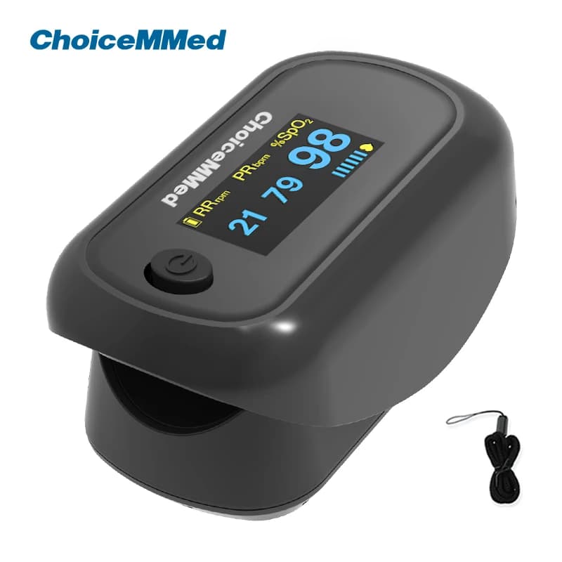 ChoiceMMed Pulsossimetro medico portatile per dito Misuratore di saturazione dell'ossigeno nel sangue Frequenza cardiaca SpO2 PR LCD Oximetro De Dedo Monitor