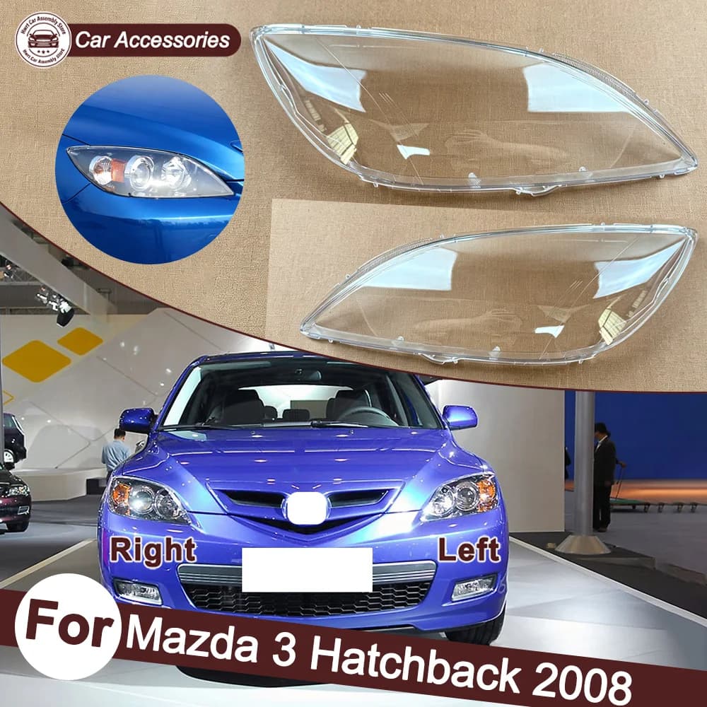 Front Glass Lens Lamp Shade Shell For Mazda 2008 3 Hatchback Lampshade Headlamp Cover Lamp Shell Mask Headlight Shade Plexiglass