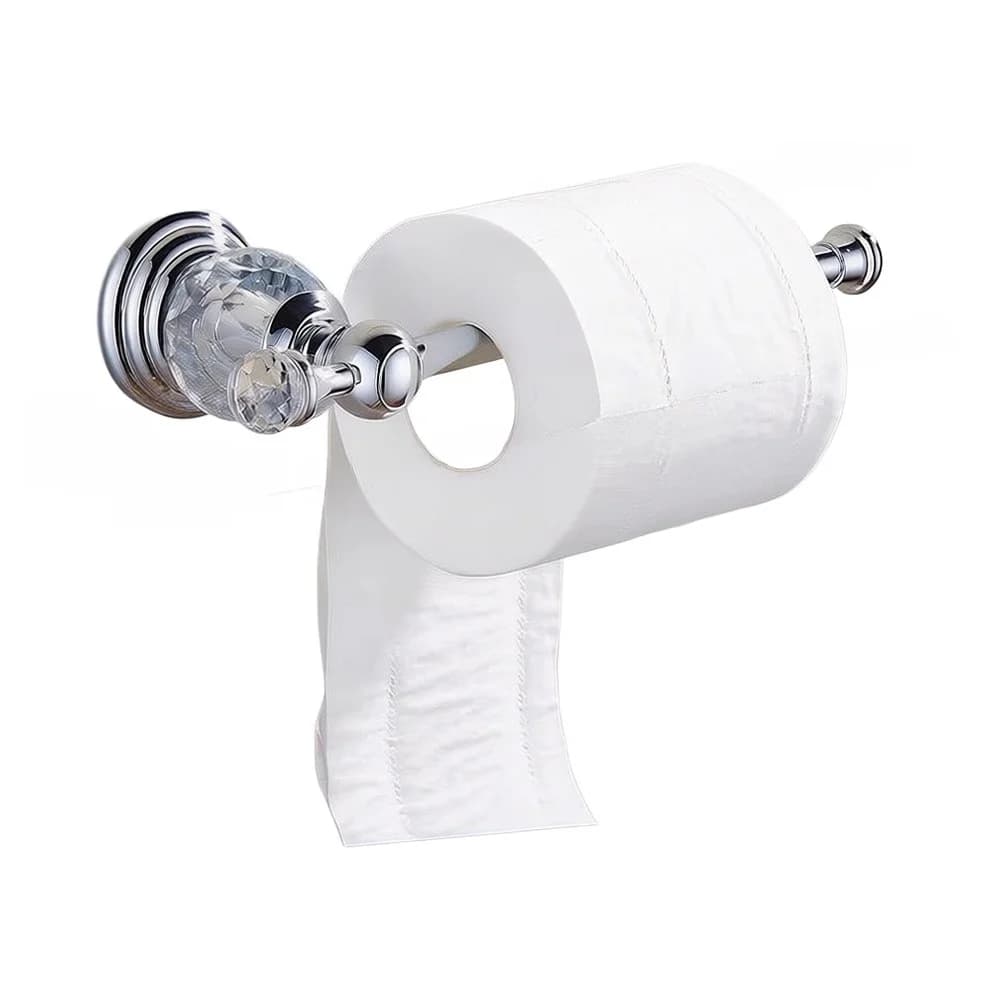 Glass Tube Toilet Paper Holder with Polished Chrome Stainless Steel Wall Bracket for Consistent Bathroom Aesthetics